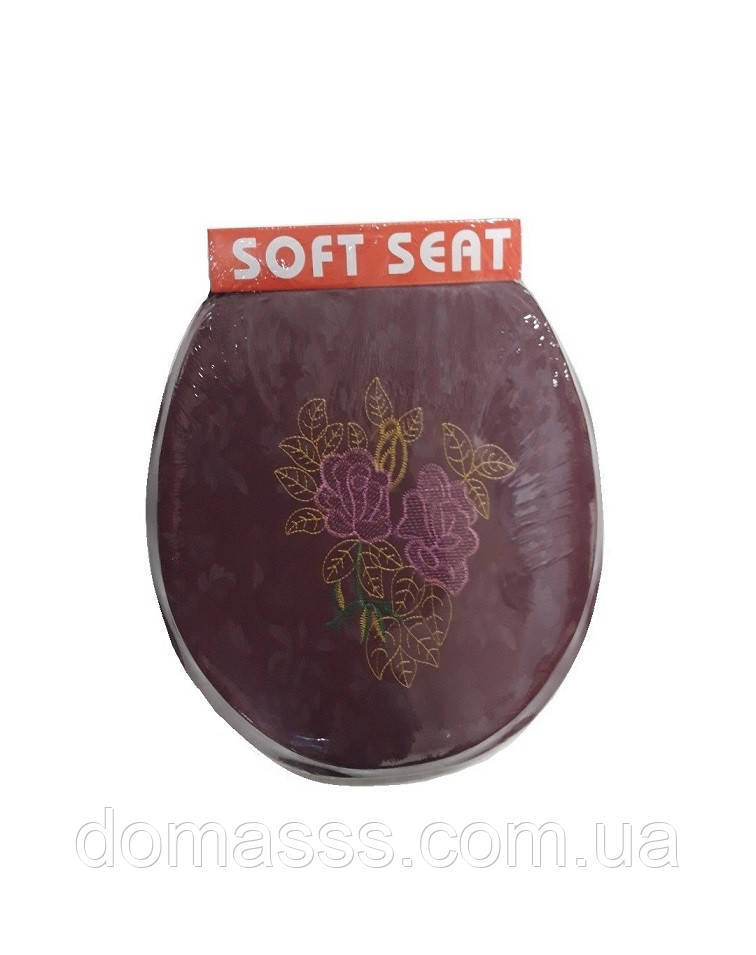 Кришка для унітазу м'яка "Вишивка", фото 1