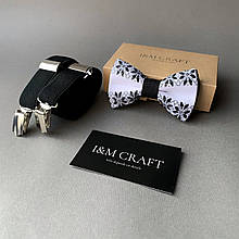 Набір дитячий I&M Craft краватка-метелик і підтяжки для штанів чорний в Українському стилі (030338K)