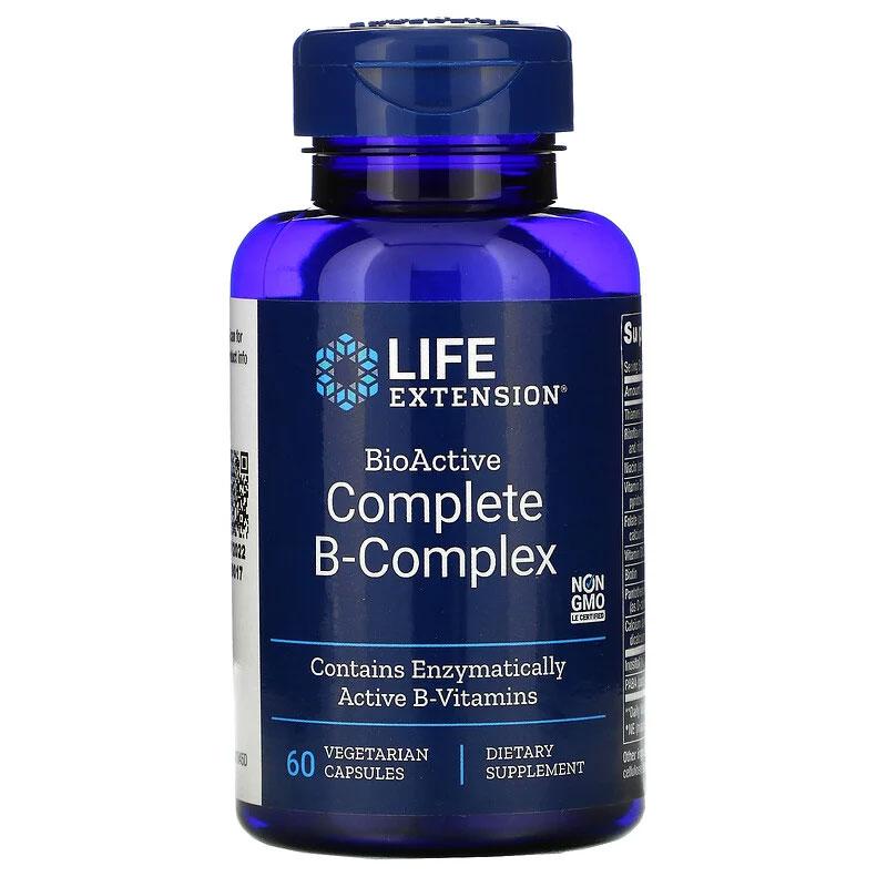 Комплекс вітамінів групи Б Life Extension BioActive Complete B Complex 60 рослинних капсул