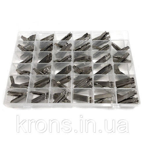 Набір з 175 лез для автомобільних ключів, 35 видів в кейсі, фото 1