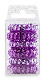 Резинки для волос Dessata блестящий металлически-фиолетовый 6 шт