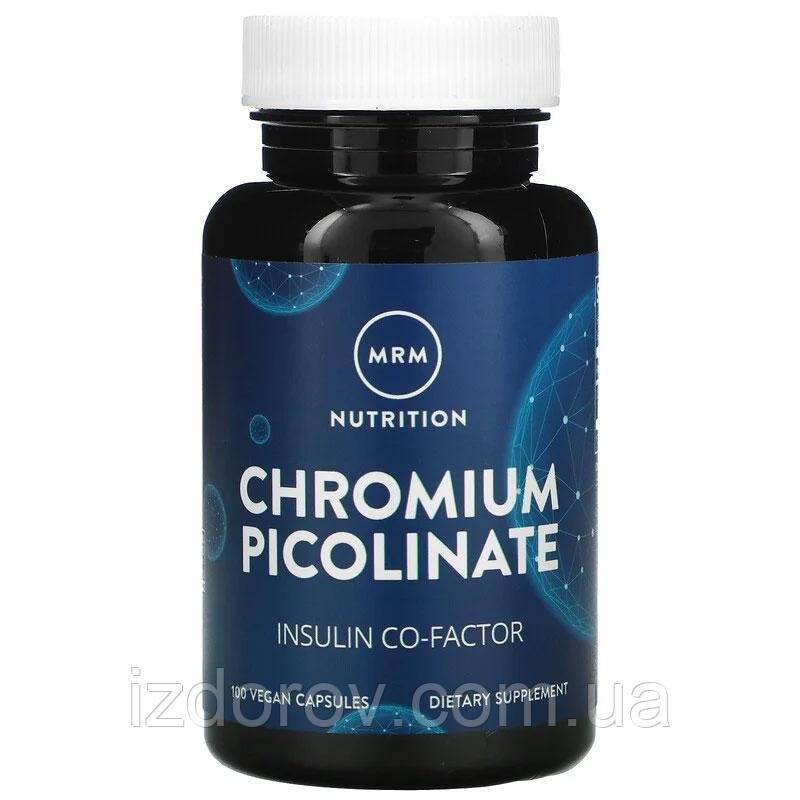 MRM, Nutrition, Хром пиколинат 200 мкг, Chromium Picolinate, 100 веганских капсул - фото 1 - id-p1096850024