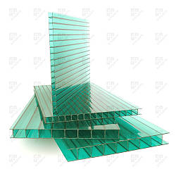 Стільниковий полікарбонат Italon, зелений, лист 2.1 х 12 м, 4 мм