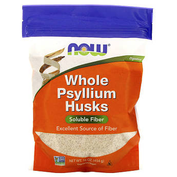 Псиліум суцільна оболонка насіння подорожника Now Foods Whole Psyllium Husks 454 г