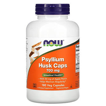Псиліум 700 мг Now Foods Подорожник мелене лушпиння насіння для кишечника Psyllium Husk Caps 180 капсул