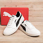 Чоловічі повсякденні кросівки з натуральної шкіри Puma Ferrari білі легкі демісезонні шкіряні кросівки, фото 8