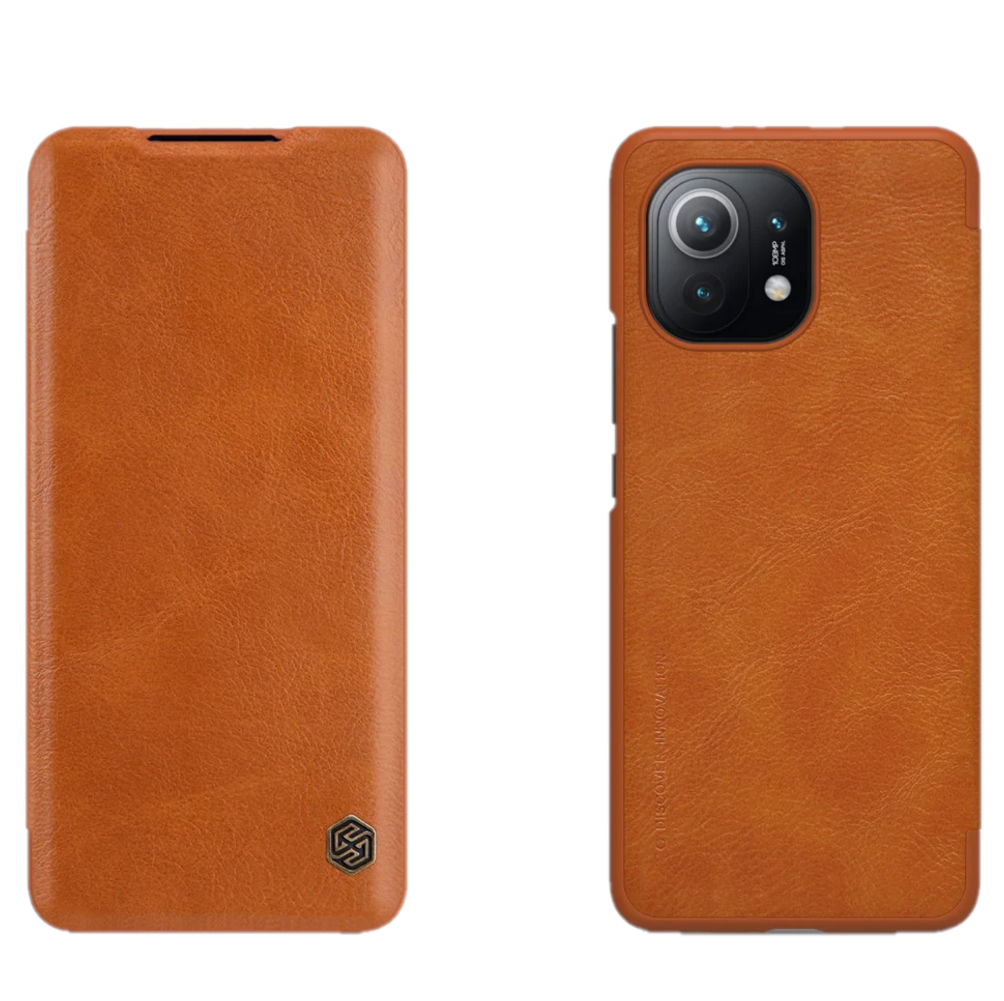 Захисний чохол-книжка Nillkin для Xiaomi Mi 11 (Qin leather case) Brown Коричневий