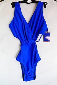 Сексуальний злитий купальник на запах (арт. 211359) Синій, 38