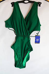 Сексуальний злитий купальник на запах (арт. 211359) Зелений, 42