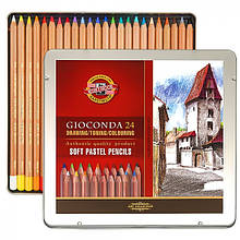 Набір пастельних олівців  Gioconda 8827, набір24кол.,мет.уп