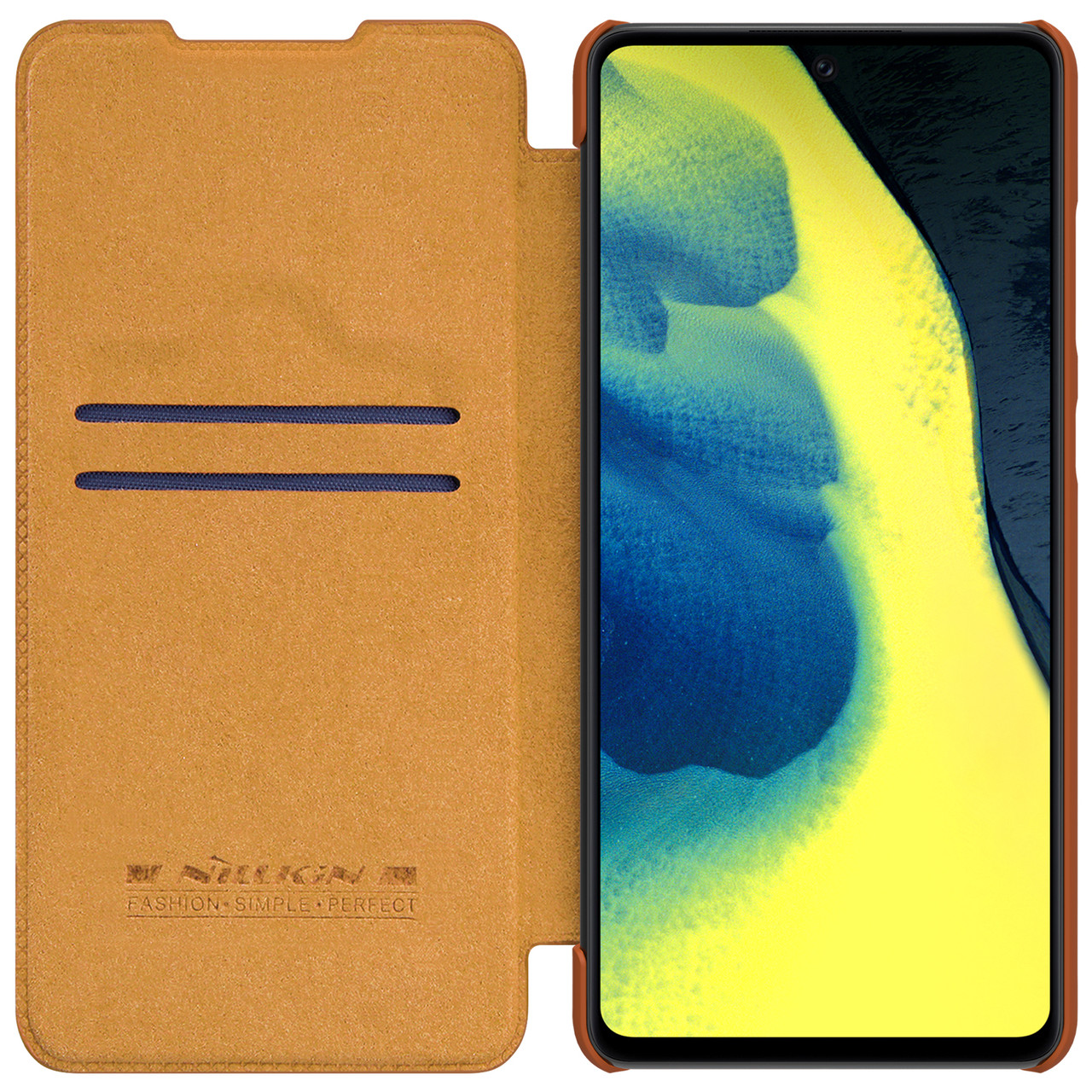 Захисний чохол-книжка Nillkin для Samsung Galaxy A72 5G (Qin leather case) Brown Коричневий