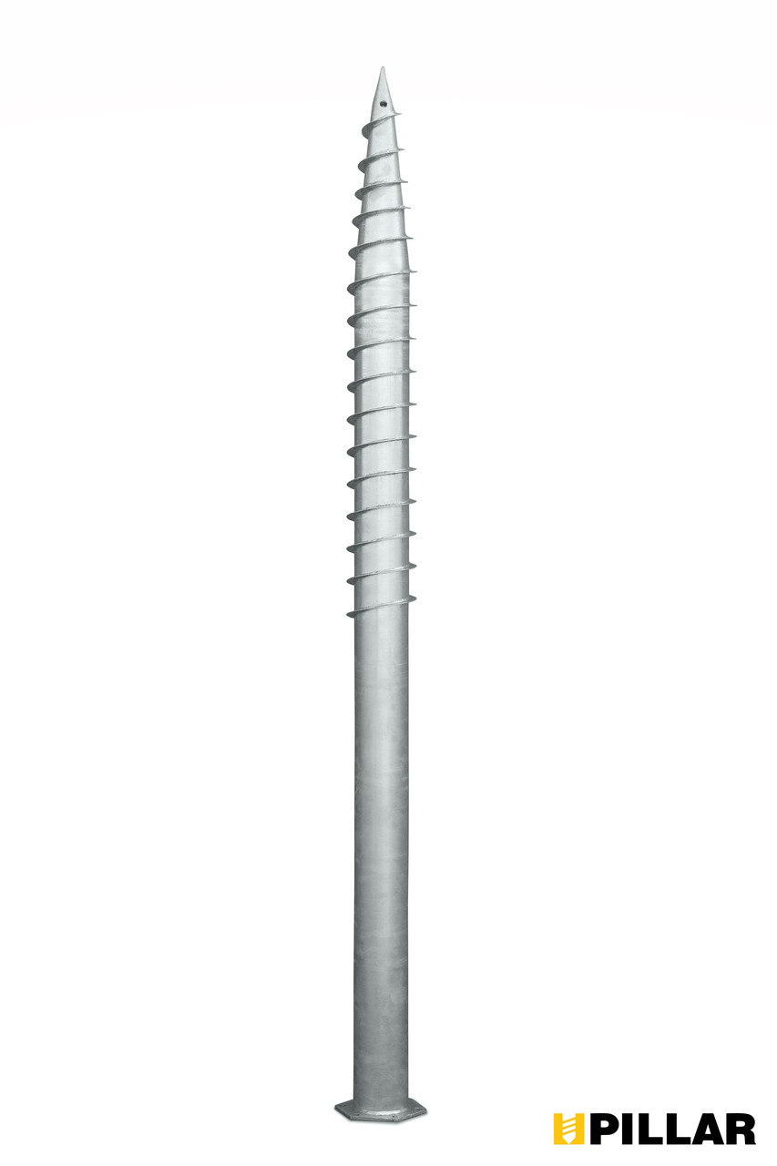 Геошуруп оцинкованный PILLAR (свая винтовая многовитковая) диаметром 89мм, длиною 2 метра - фото 4 - id-p1389028981