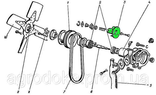 Схема водяного насоса