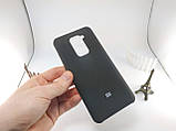 Чохол Silicone Case AAA для Xiaomi Redmi Note 9 чорний, накладка Original Case для Redmi Note 9 з мікрофіброю, фото 2