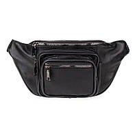 Шкіряна сумка (бананка) на пояс LT 5641 чорна