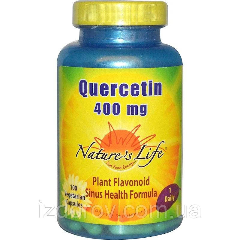 Кверцетин 400 мг Nature's Life Quercetin потужний антиоксидант підтримка імунітету 100 рослинних капсул