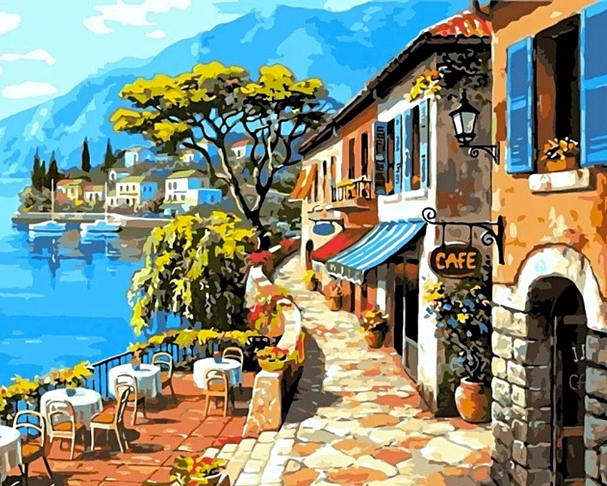 Діамантова мозаїка Іспанська набережна My-Art TN982 (40 x 50 см) на підрамнику, фото 1