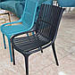 Садові стільці з литого пластика P-06 сині без підлокітників штабельовані, фото 3