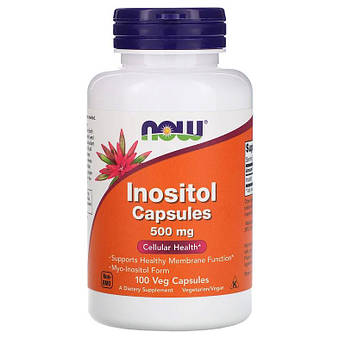 Інозитол 500 мг Now Foods myo inositol для репродуктивної функції організму жінок та чоловіків 100 капсул