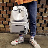 Рюкзак великий BE YOUR STYLE чоловічий жіночий чоловічий жіночий шкільний портфель сірий, фото 4