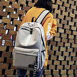 Рюкзак великий BE YOUR STYLE чоловічий жіночий чоловічий жіночий шкільний портфель сірий, фото 6