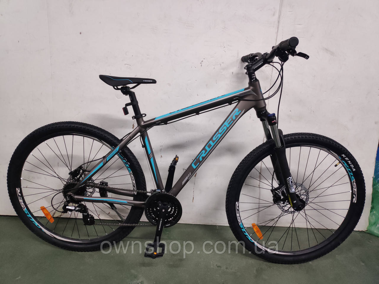 Велосипед "Crosser One-1" рама 18", колеса 26", гірський алюмінієвий, гідравліка, сіро-блакитний