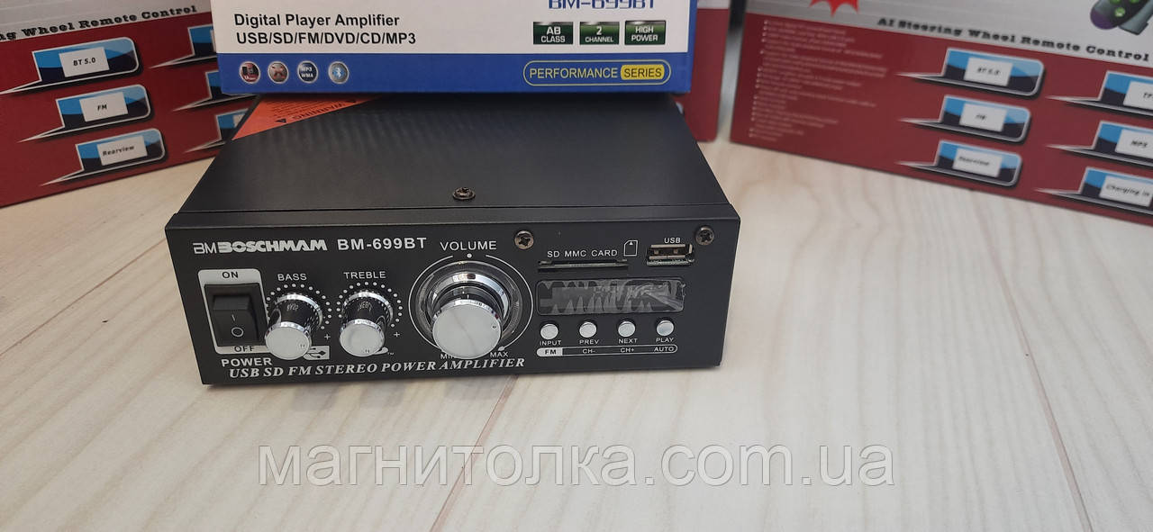 Автомобильный Усилитель звука БОШМАН BM-699BT 2-х канальный 2*300w usb/sd/bt караоке FM двухканальный 12/220v - фото 1 - id-p1389067289