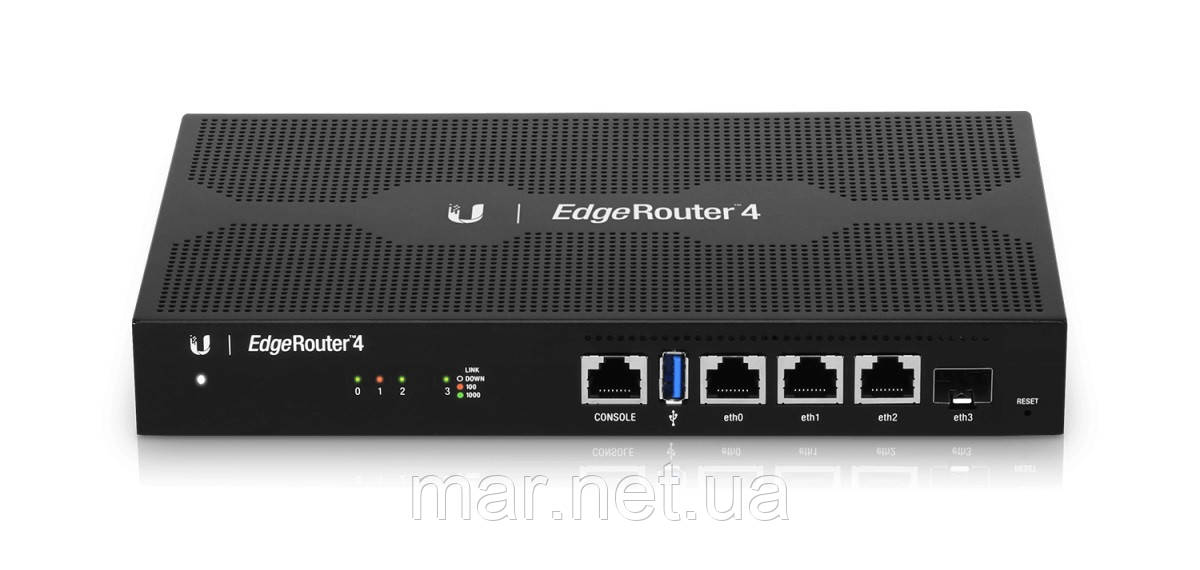 Маршрутизатор Ubiquiti EdgeRouter (MIPS64 1 GHz (4), 1 GB DDR3, 3 х 10/100/1000, 1 х 1000 SFP)