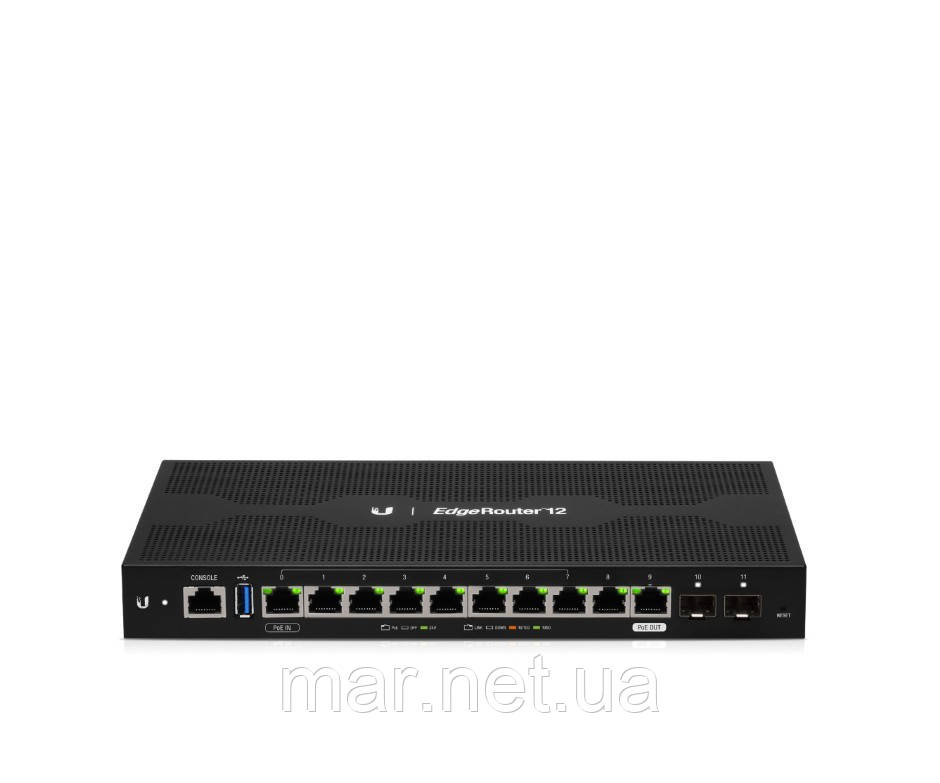 Маршрутизатор Ubiquiti EdgeRouter 12 ER-12 (10хGigabit RJ45, 2хGigabit SFP, 0-24V PoE input, 9-24V PoE passth)
