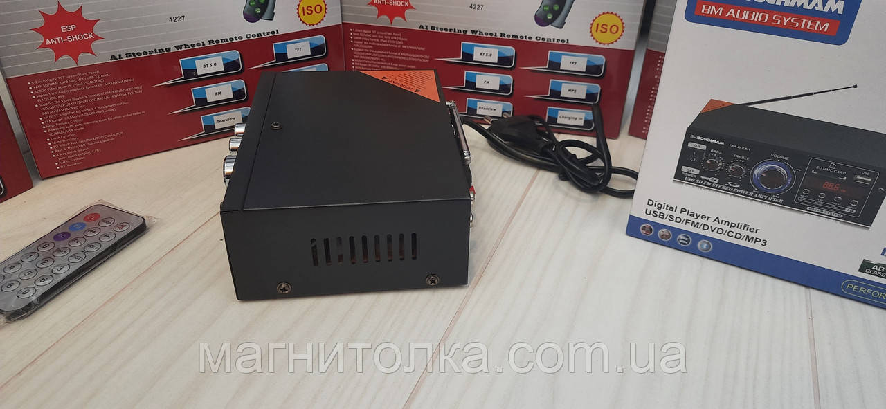 Автомобильный Усилитель звука БОШМАН BM-699BT 2-х канальный 2*300w usb/sd/bt караоке FM двухканальный 12/220v - фото 5 - id-p1389067289