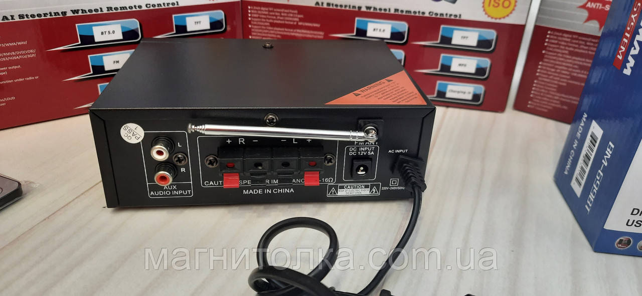 Автомобильный Усилитель звука БОШМАН BM-699BT 2-х канальный 2*300w usb/sd/bt караоке FM двухканальный 12/220v - фото 7 - id-p1389067289