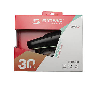 Передній ліхтар Sigma Sport Aura 30 Чорний, фото 2