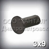 Заклепка Ø3х9 сталева ГОСТ 10300-80, DIN 302, DIN 661, ISO 1051 з потайною головкою