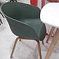 Зелені крісла пластикові Р-08 для вітальні з металевим каркасом під дерево в скандинавському стилі, фото 2