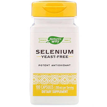 Селен 200 мкг Nature's Way L-селенометіонін потужний антиоксидант без дріжджів 100 капсул