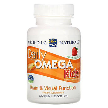 Омега 3 для дітей віком від 3 років Nordic Naturals Daily Omega Kids фруктовий смак 30 жувальних капсул