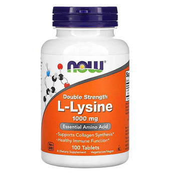 L-лізин 1000 мг Now Foods амінокислота сприяє синтезу колагену L-Lysine 100 таблеток