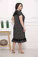 Ошатна літня сукня великого розміру Венеція чорне в білий горох (52-66), фото 4