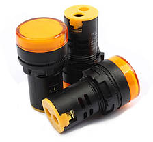 Світлодіодний індикатор AD22-22DS 110v AC/DC жовтий, фото 4