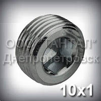 Пробка конічна нарізна М10х1 DIN 906
