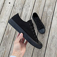 Черные кеды конверсы converse black женские подростковые унисекс тканевые летние текстиль