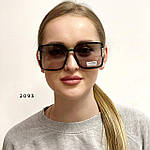 Квадратні сонцезахисні окуляри в зеленій оправі, фото 2