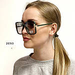 Квадратні сонцезахисні окуляри в зеленій оправі, фото 3