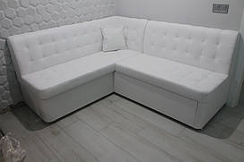 Кухонний кутовий диван зі спальним місцем (білий)