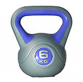 Гиря 6 кг пластикова насипна LiveUp PLASTIC KETTEL BELL (LS2047-6)