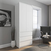 Шафа для одягу VAYS R-9, 3 шухляди, штанга, без ручок, ЛДСП, 80×50×211 см – для спальні, вітальні, передпокою