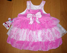 Сарафан дитячий рожевий для дівчинки, розмір 12-18 міс