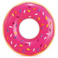 Надувной Круг для плавания детский диаметр 99 см "Розовый Пончик" Intex 56256