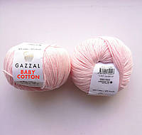 Пряжа для вязания Беби Коттон Gazzal Газзал (Baby Cotton Gazzal) 3411 розовый