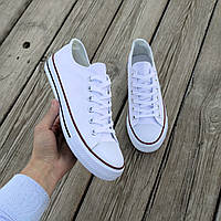 Белые кеды конверсы converse white женские подростковые унисекс тканевые летние текстиль